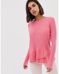 Pieces Long Sleeve Frill Top