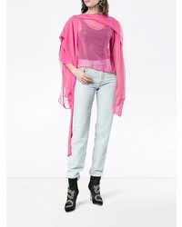 Y/Project Y Project Sheer Draped Long Sleeve Top