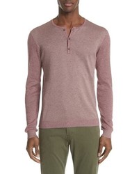 Pink Long Sleeve Henley Shirt