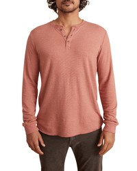 Marine Layer Double Knit Long Sleeve Henley In Chutney At Nordstrom