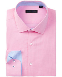 Andrew Fezza Long Sleeve Slim Fit Pink Dobby Dress Shirt