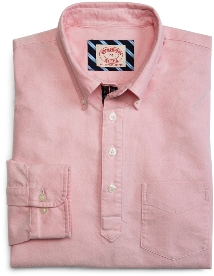 Brooks Brothers Solid Oxford Popover Sport Shirt, $79 | Brooks Brothers ...