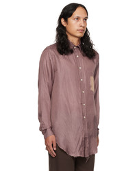 Edward Cuming Brown Beige Patched Shirt