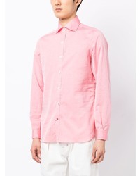 Isaia Cotton Lined Spread Collar Shirt