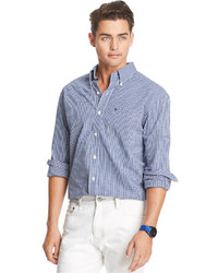 Izod Essential Big And Tall Long Sleeve Gingham Shirt