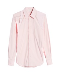 Alexander McQueen Harness Stretch Poplin Button Up Shirt In Ice Pink At Nordstrom
