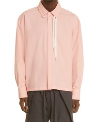 Craig Green Laced Long Sleeve Cotton Shirt In Pink At Nordstrom