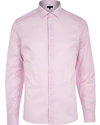 River Island Light Pink Stripe Long Sleeve Shirt