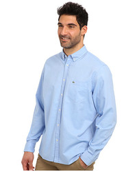 Lacoste Ls Washed Oxford Solid Woven Shirt