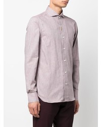 Canali Melange Effect Long Sleeve Shirt