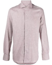 Canali Melange Effect Long Sleeve Shirt