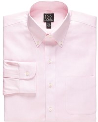 Jos. A. Bank New Traveler Slim Fit Wrinkle Free Pinpoint Solid Long Sleeve Buttondown Dress Shirt