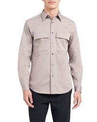 Theory Noll Structure Knit Button Up Shirt