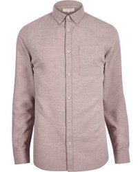River Island Pink Flannel Long Sleeve Shirt