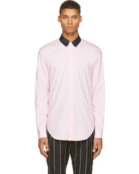 3.1 Phillip Lim Pink Poplin Contrast Colar Shirt