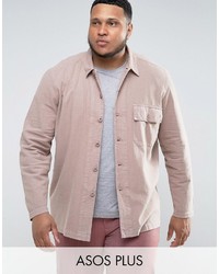 Asos Plus Worker Overshirt In Pink