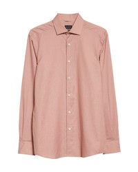 Zegna Premium Cotton Regular Fit Button Up Shirt In Md Pnk Sld At Nordstrom