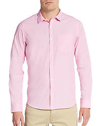Saks Fifth Avenue RED Regular Fit Elbow Patch Cotton Sportshirt