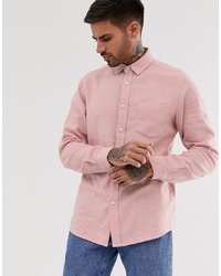 ASOS DESIGN Regular Fit Pink Marl Shirt
