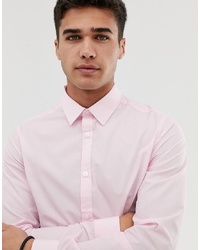 New Look Regular Fit Poplin Shirt In Light Pink