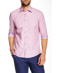 Ron Tomson Tailored Fit Contrast Button Long Sleeve Shirt