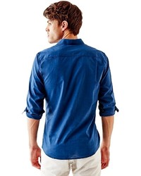 GUESS Rustic Long Sleeve Popover Shirt