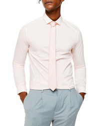 Topman Skinny Fit Stretch Button Up Shirt
