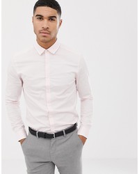 ASOS DESIGN Skinny Work Shirt With Contrast White Tipped Collar