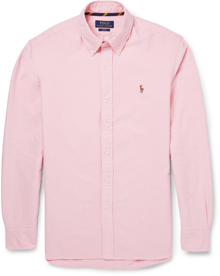 Polo Ralph Lauren Slim Fit Button Down Collar Cotton Oxford Shirt, $90 | MR  PORTER | Lookastic