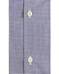 Burberry Slim Fit Button Down Collar Gingham Cotton Poplin Shirt