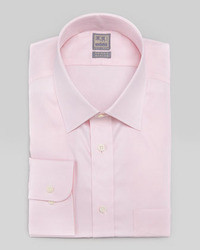 Ike Behar Solid Basic Fit Dress Shirt Pink