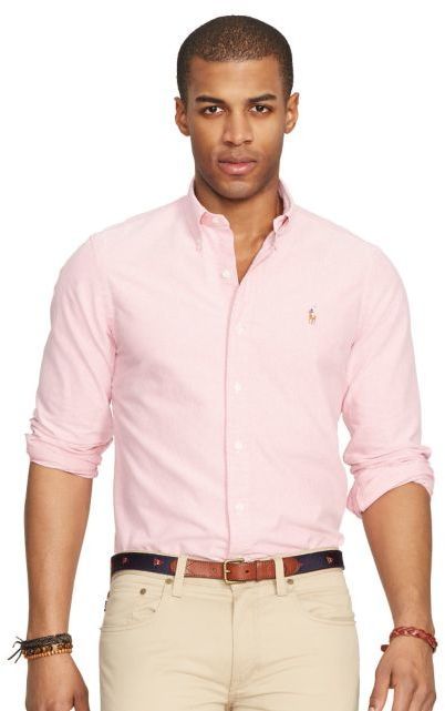 ralph lauren pink oxford shirt
