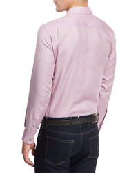 Ermenegildo Zegna Solid Woven Sport Shirt Dark Pink