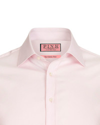 Thomas Pink Rock Plain Athletic Fit Button Cuff Shirt