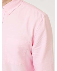 Topman Pink Oxford Long Sleeve Casual Shirt