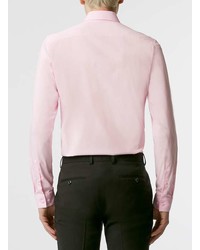 Topman Pink Stretch Long Sleeve Dress Shirt