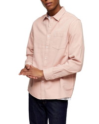 Topman Twill Slim Fit Button Up Shirt