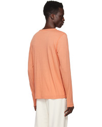 Dries Van Noten Orange Crewneck Long Sleeve T Shirt