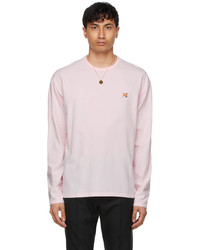 MAISON KITSUNÉ Pink Fox Head Patch Regular Long Sleeve T Shirt
