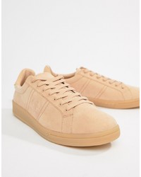 Fred Perry B721 Microfibre Trainers In Dusty Pink