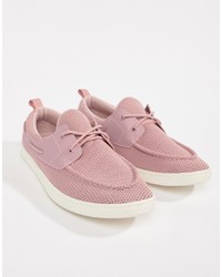 ASOS DESIGN Boat Shoes In Pink Mesh