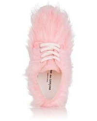 Comme des Garcons Comme Des Garons Fuzzy Faux Fur Low Top Sneakers Pink