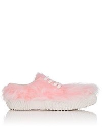 Comme des Garcons Comme Des Garons Fuzzy Faux Fur Low Top Sneakers Pink