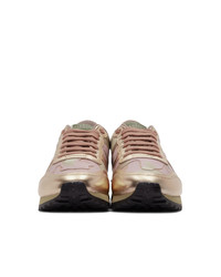 Valentino Pink Garavani Camo Rockrunner Sneakers
