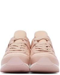 Dolce & Gabbana Pink Lace Leather Low Top Sneakers