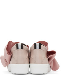 MSGM Pink Ruched Trim Slip On Sneakers