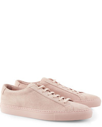 Woman By Common Projects Blush Suede Low Top Achilles Sneakers