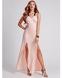 GUESS Faux Leather Strap Maxi Dress