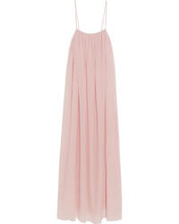 Marysia Swim Marysia Carmel Pliss Cotton And Silk Blend Voile Maxi Dress Pastel Pink