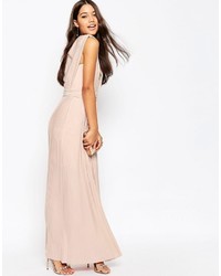 Asos Plunge Pleated Maxi Dress